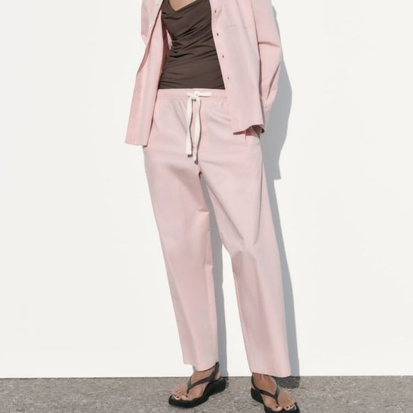 Zara Poplin Shirt Light Pink Sz M - Picture 9 of 12